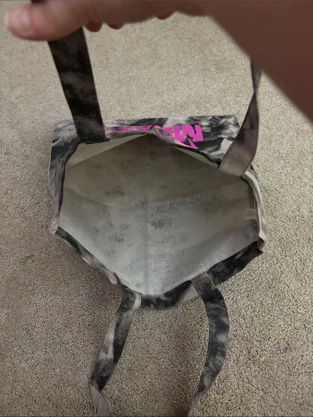 Just a Little Moody Tie-Dye Tote - Pink Graphic